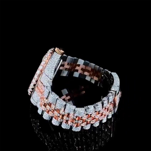 Classic Diamond Look Royal Look Acero inoxidable Hip Hop Reloj para hombres Cuarzo Impermeable Moda Precio al por mayor - Product Image 4