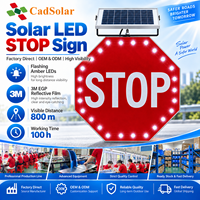 Panneau de signalisation routière LED solaire clignotant STOP, panneau de signalisation routière réfléchissant 3M EGP, panneau de sécurité routière