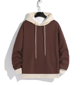 Sudadera con capucha de invierno básica de gran tamaño para hombre personalizada de lana de algodón 100%, sudadera holgada con capucha de mezcla de algodón para parejas - Product Image 1