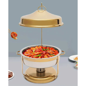 Plato de frotamiento de acero inoxidable de Metal de calidad Superior, equipo de restaurante, plato de catering para uso en fiestas de bodas - Product Image 4