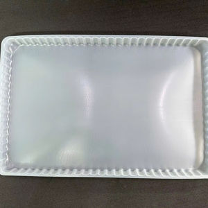 Plateau en plastique PP blanc jetable, idéal pour l'emballage et la présentation professionnelle de sushis - Product Image 1