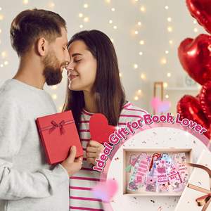 10 marque-pages Saint-Valentin avec pompon, cadeau pour lecteur, marque-pages en forme <span class=keywords><strong>de</strong></span> cœurs pour femmes, marque-pages en papier romantique - Product Image 6