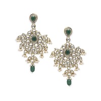 Magnifique ensemble de bijoux de mariée imitation Meenakari vert, comprenant un collier ras-du-cou, des jhumkas, un mathapatti et un nath, en or ethnique, idéal pour les mariages et les fêtes.