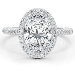 14k <b>Solid</b> Gold VVS Moissanite Engagement Ring Customizable Oval Cut Diamond for Women IGI Certified Fine Rings for Weddings - Product Image 3