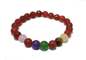 Pulsera de cristal Sevan Chakra cuentas redondas facetadas 8mm piedra cristal piedra preciosa joyería de moda hombres y mujeres regalo energía - Product Image 4