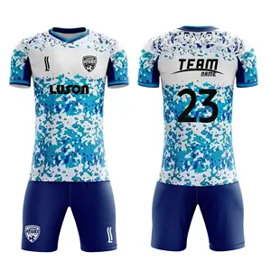 Camiseta de fútbol personalizada LUSON para hombre, camiseta de entrenamiento de secado rápido, ropa de fútbol azul Original, camiseta de fútbol personalizada