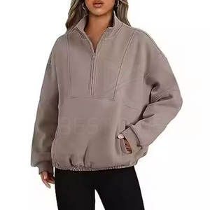 <b>Women</b> Casual <b>Quarter</b>-<b>Zip</b> Pullover Sweatshirt Long Sleeve Breathable Training Top Quality - Product Image 3