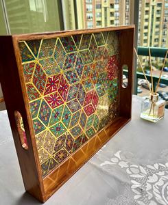 Bandeja de Servicio de Diseño con Recubrimiento de Esmalte de Madera MDF, Bandeja de Mesa de Alta Calidad para Hoteles y Restaurantes - Product Image 1