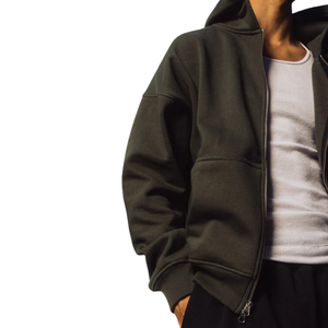 Jersey de algodón pesado unisex, sudaderas con capucha de cuello falso, ropa de calle personalizada del fabricante, sin cuerdas, digital, liso, de invierno - Product Image 4