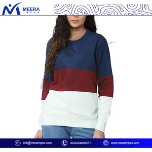 Women's Lightweight Cotton Blend <b>Sweatshirt</b> Crew Neck for Sports <b>Yoga</b> Daily Lounge Wear for Winter ODM Supply Front Included - Product Image 2