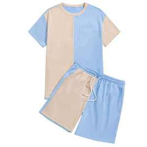 Ensemble d'été double chemise et short pour hommes Coton Running Custom Men Short Set - Product Image 1