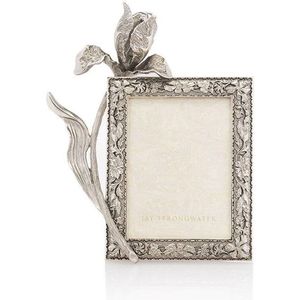 Cadre photo en métal modèle Wave 12058, nickel antique, motif plume en relief, pour mariage, décoration de maison, bureau, à poser ou à accrocher, en bois et aluminium - Product Image 2