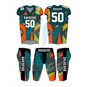 Tenues de football américain légères, respirantes, à manches courtes, personnalisées, nouveau style, couleur unie, haute qualité par Rayofive - Product Image 1