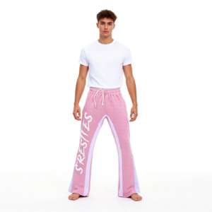 Pantalons de survêtement décontractés pour hommes, légers, en polaire, évasés, d'hiver, à jambes larges, avec impression personnalisée, tendance - Product Image 2