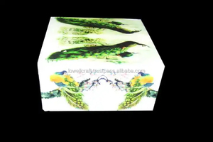 Dernière conception de paon MDF boîte-cadeau en bois impression numérique finition bois de teck poli élégant tenture murale boîte décorative cadeaux - Product Image 4