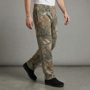 Pantalons de jogging sportifs personnalisés avec logo OEM, mélange coton et polyester, pour entraînement fitness et tenue décontractée, avec design à revers élastiques - Product Image 2