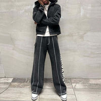 Ensemble de survêtement streetwear respirant pour homme, avec patchwork vieilli, broderie appliquée et effet délavé à l'acide, comprenant un pantalon de survêtement et un sweat à capuche, Taille Plus
