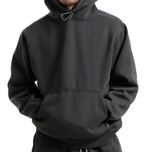 Prix de gros Sweat à capuche en polaire de coton pour homme avec des caractéristiques coupe-vent et écologiques - Sweat à capuche uni teint avec logo personnalisé - Product Image 6