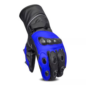 CE Knuckle Armors Protección Negro Azul Cuero Transpirable Unisex Pantalla táctil Compatible Guantes de moto para deportes Ciclismo - Product Image 3