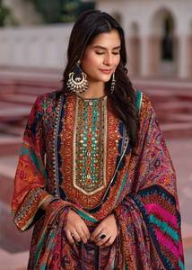 Traje Salwar Kameez para Mujer, Estilo Indio-Pakistaní, Tela Chinon de Seda, Estampado Digital, para Fiestas, Invierno y Verano, Estilo Bollywood, Protección Solar - Product Image 5