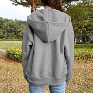 เสื้อฮู้ดซิปเต็มตัวผ้าฟลีซคอตตอนหนานุ่มแบบยูนิเซ็กซ์ ขายส่ง คุณภาพสูง ไซส์ XXL โอเวอร์ไซส์ รับผลิตตามแบบ (OEM) ป้องกันขนร่วง ระบายอากาศได้ดี ด้านหน้า - Product Image 3