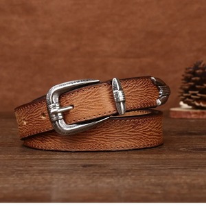 Cinturón de cuero para hombre, cinturón de cuero de vaca personalizado con letras L cepilladas de latón macizo a la moda para hombre - Product Image 3