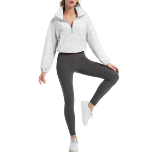Sudadera Corta con Media Cremallera para Mujer, Transpirable, de Manga Larga, Diseño Profesional para Gimnasio, Ropa Deportiva Moderna - Product Image 6