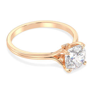 Anillos de Compromiso REYES Elegantes de Oro Sólido de 14K con Corte Cojín y Moissanita de 1.82 Quilates para Mujer, Regalos Perfectos para Aniversarios, Joyería - Product Image 3