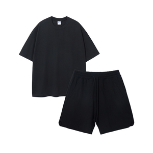 Conjunto de camisa corta personalizada de dos piezas para hombre, tela de algodón de alta calidad, diseño estampado lavado ácido, talla XL, logotipo bordado personalizado - Product Image 5