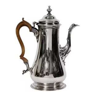 Dallah de qualité supérieure en acier avec poignée dorée au design classique, finition polonaise, forte demande pour la maison et le café - Product Image 1
