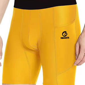 กางเกงขาสั้นรัดกล้ามเนื้อผู้ชายคุณภาพสูง ผลิตในปากีสถาน เอวยางยืด ลายเรียบ ขนาดสั่งตัดได้ พร้อมกระเป๋าข้าง-เหมาะสำหรับออกกำลังกาย - Product Image 1