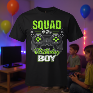 Camiseta de cumpleaños para videojugadores con diseño de Squad Of The Birthday Boy - Product Image 3