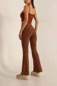 Pantalones de algodón con cintura y cordón holgados informales de alta calidad para mujer, pantalones informales transpirables de poliéster 100% para mujer a la venta - Product Image 3