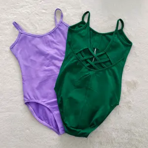 Justaucorps de gymnastique en coton coloré pour fille, vente en gros, nouvelle collection Offres Spéciales