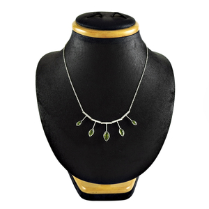 Precioso Multi Birthstone Peridot Gemstone Dainty Charm Colgante Collar Joyería 925 Plata oxidada Étnico Joyería hecha a mano - Product Image 1