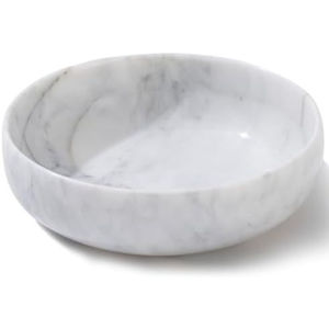 Frutero de Pedestal de mármol blanco moderno de alta calidad, centro de mesa decorativo de piedra Natural hecho a mano para el hogar, boda pulida - Product Image 4