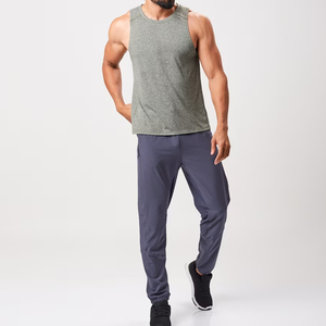 GYM Fitness Deep Round Neck Tank Top Algodón Hombres Deportes Tallas grandes Transpirable Racerback Tank Top para la venta - Product Image 2