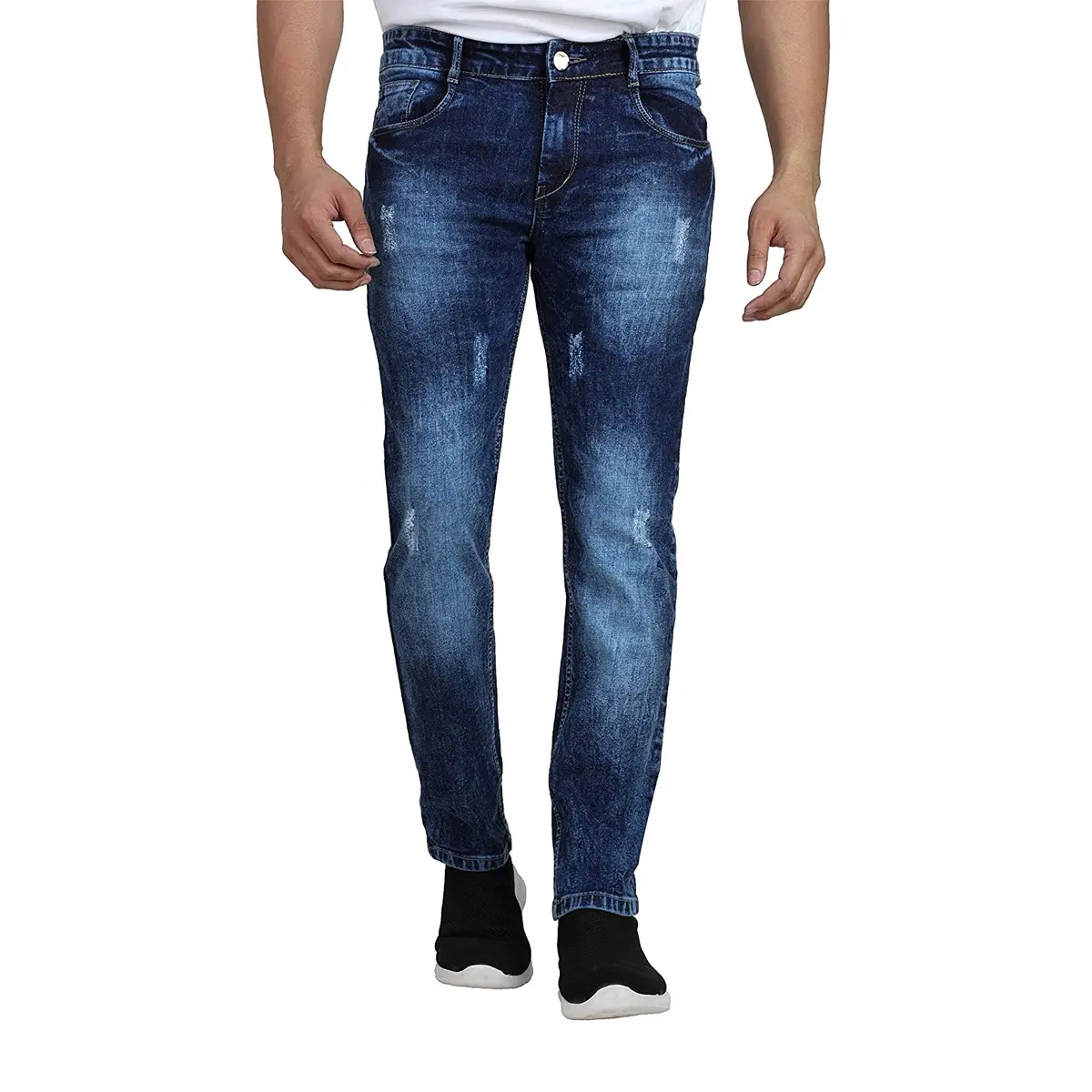 Mens Straight Leg Jeans Basic Work Denim Calças Big Tall All Cintura Tamanhos Summer Wear Professional Design Jeans Men