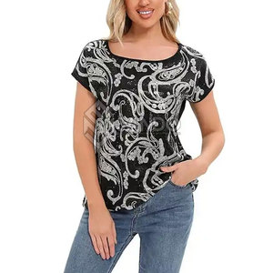 Camiseta de sublimación de mujer a precio barato con logotipo personalizado al por mayor, camisetas de mujer de gran tamaño al mejor precio - Product Image 6