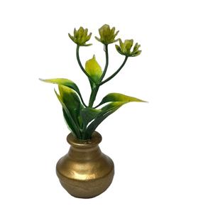 Petit Pot de fleur Miniature en métal de qualité Export pour maison de poupée, plateau de Table Miniature de haute qualité - Product Image 1