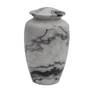Urnes funéraires classiques en aluminium pour adultes en marbre avec revêtement transparent urnes funéraires en métal fini émail pour cendres humaines - Product Image 4