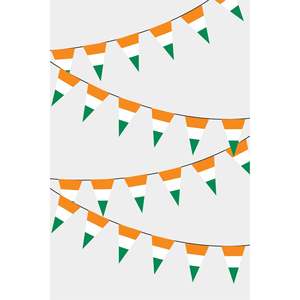 Guirlande de drapeaux triangulaires de Côte d'Ivoire imprimés numériquement, drapeaux arc-en-ciel, mât de drapeau en fibre de verre, matériau en nylon, polyester, vinyle, soie - Product Image 1