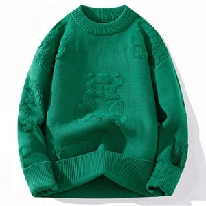 OEM et ODM hommes gaufrage pull pull tricots à manches longues pull en tricot coton hiver hommes pull en tricot sur mesure hommes pull - Product Image 4