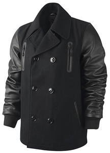 Chaqueta universitaria de béisbol para hombre, con mangas de cuero y bordado de chenilla personalizado. - Product Image 6