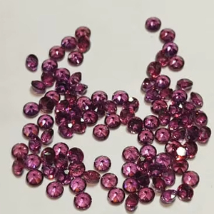 Rhodolite rose naturelle ronde brillante taillée en vrac pierres précieuses à facettes 3 mm pour la fabrication de bijoux - Product Image 1