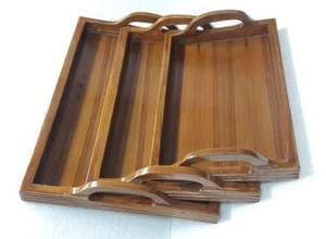 Genuine Quality Lightweight Elegant Wooden Serving Tray for <b>Tea</b> And Coffee Set From India Exporter At low price - Product Image 2