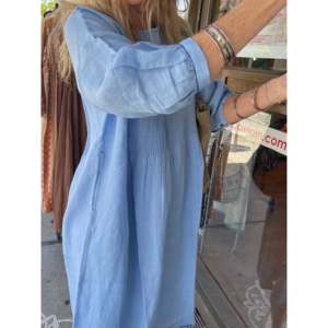 Vestido de Lino ANISHA SKY - Elegante Vestido Casual de Fiesta para Tallas Grandes, Personalizable, Transpirable, con Cintura Elástica, Tallas XS-XL, para el Día, Fiestas y Celebraciones - Product Image 2