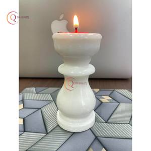 Unique Marble <b>Candle</b> <b>Jar</b> And Holder Decorative Pillar Shape Stand for Weddings and Events Perfect Table Centerpiece Supplies - Product Image 1