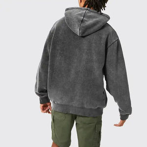 Sudaderas con capucha desgastadas lavadas con ácido de gran tamaño para hombre, de gran tamaño Vintage sudaderas con capucha, venta al por mayor, Sudadera con capucha de peso pesado para hombre - Product Image 3