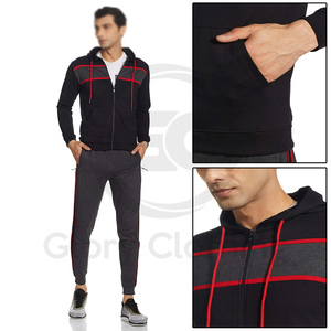 Survêtement pour homme avec fermeture éclair, uni, de haute qualité, hiver, logo personnalisé, fermeture éclair intégrale, léger, respirant, décontracté, 100% coton - Product Image 6